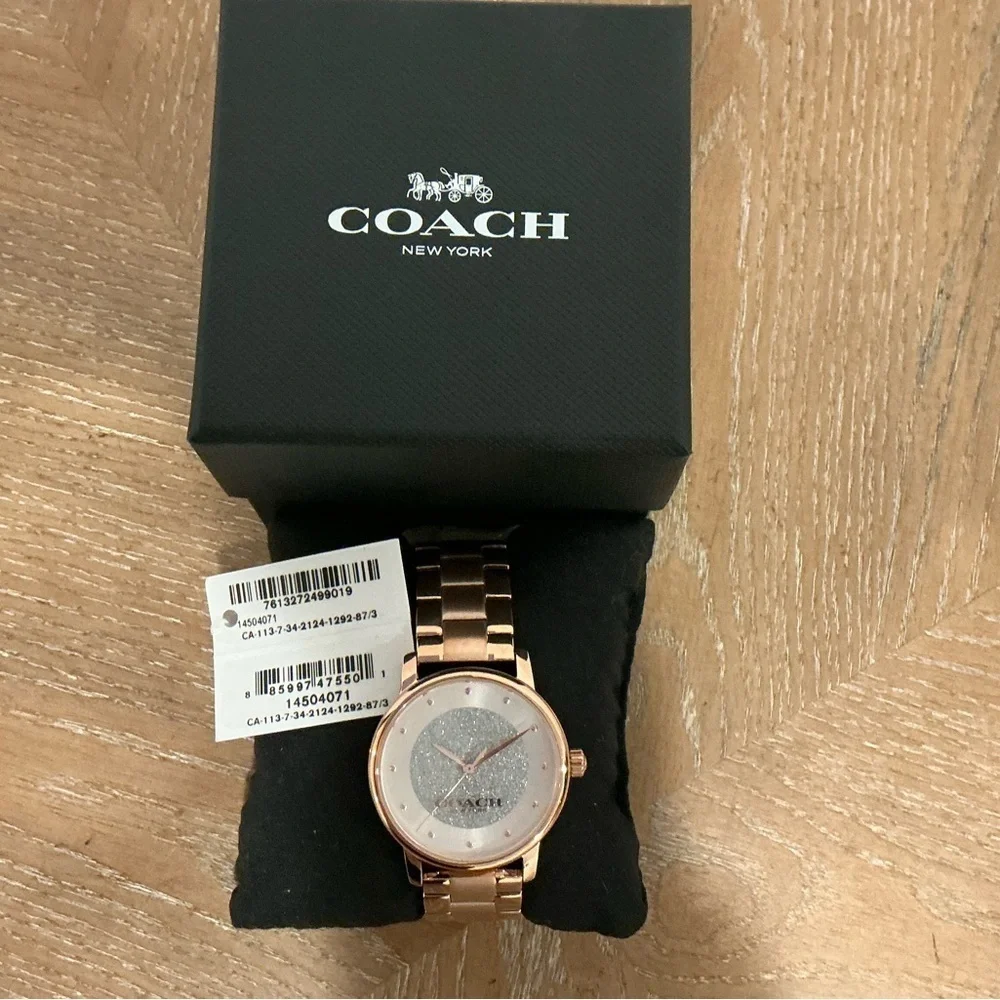 Coach Women’s Rose Gold Tone Watch – Crystal Dial